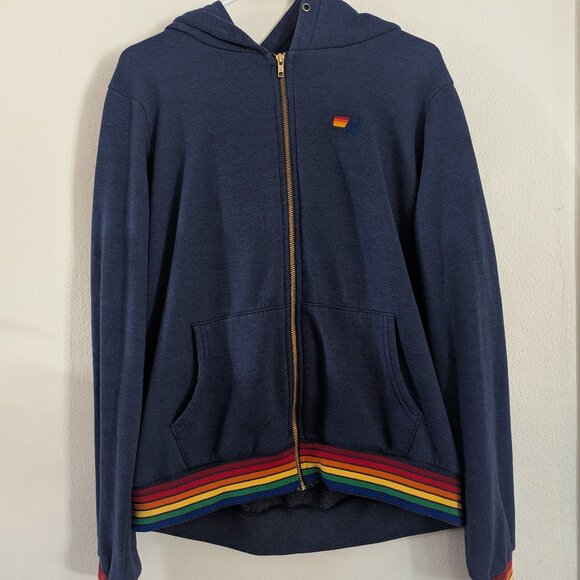 Aviator Nation Tops - Navy/rainbow Aviator Nation full zip jacket XL